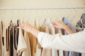 Clothes Hanging at the SACS Thrift Avenue second hand store