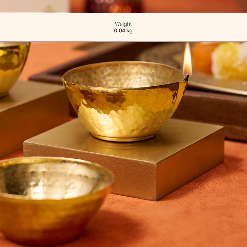 Thumbnail: Vrindavan Handicrafts - Brass Diya for Pooja Set of 2 