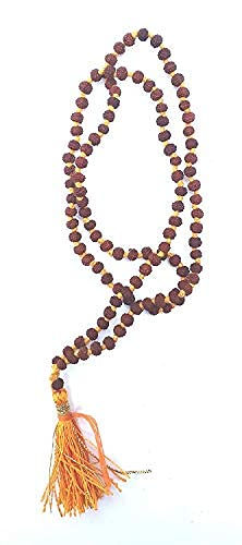 Thumbnail: Vrindavan Handicrafts - Authentic 5 Mukhi 2mm Rudraksha Mala 108+1 Beads
