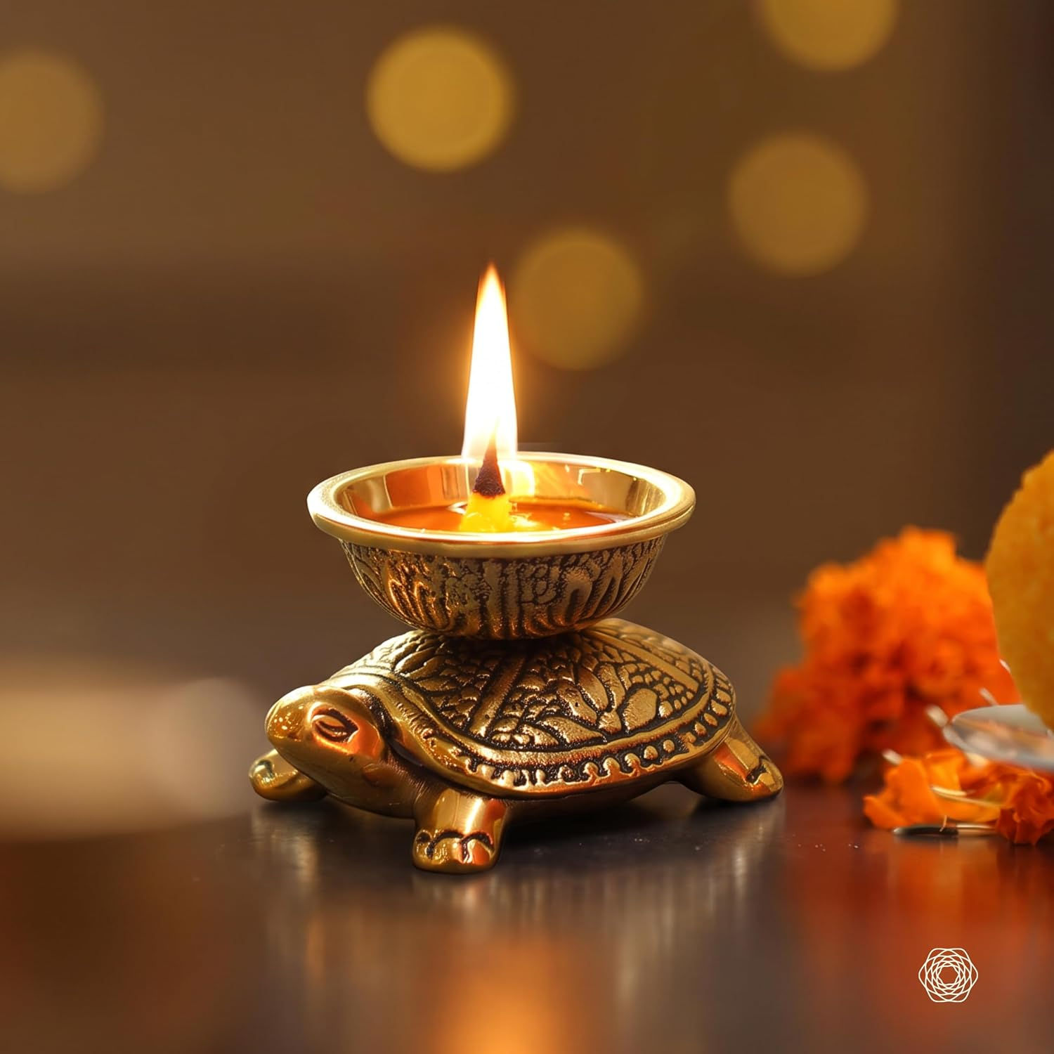 Vrindavan Handicrafts - Handcrafted 100% Pure Brass Turtle Diya