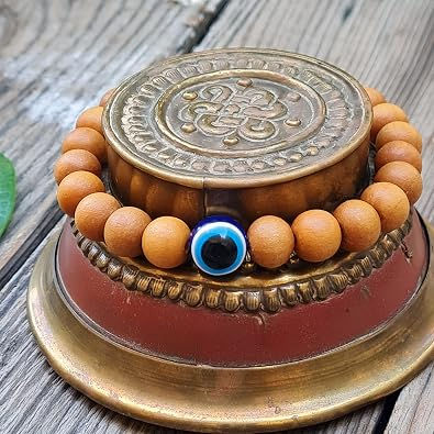 Thumbnail: Vrindavan Handicrafts - 8mm Natural Chandan Beads Bracelet
