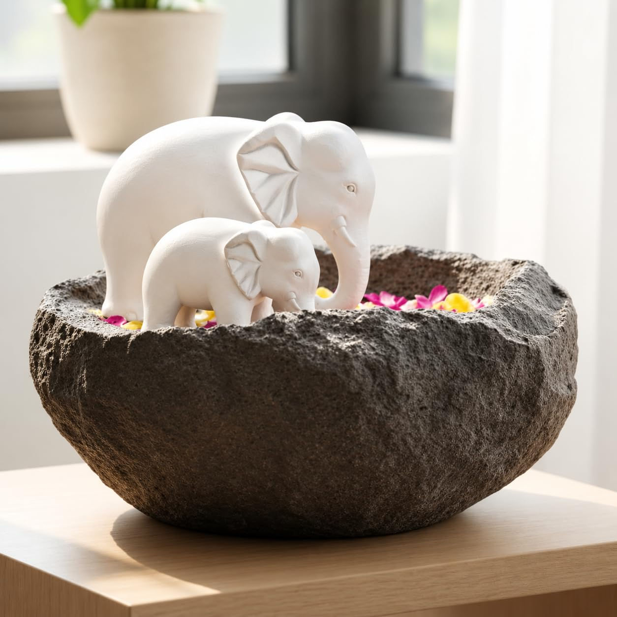 Elephant Statues Decorative Urli Bowl