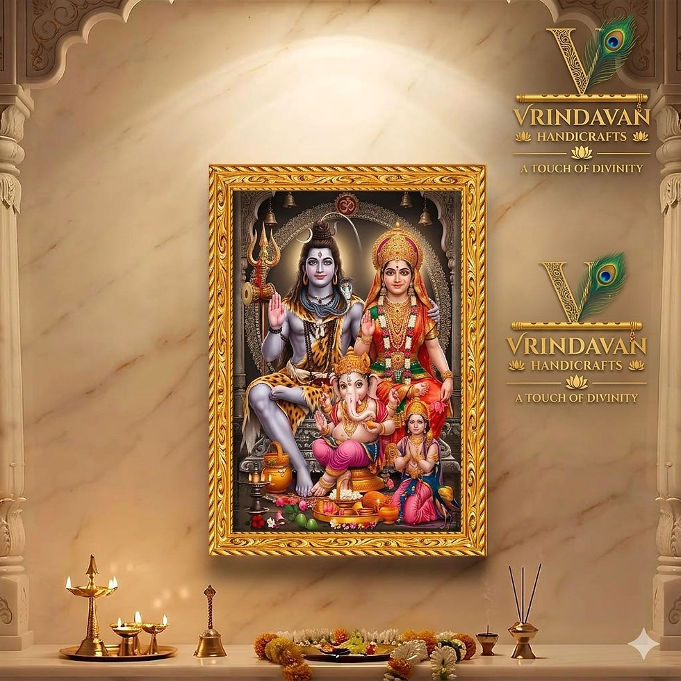 Thumbnail: Vrindavan Handicrafts - 8x12 Inch Shiv Parivar Photo Frame