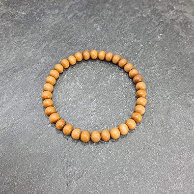 Thumbnail: 6mm Chandan Round Beads Handmade Elastic Stretchable Bracelet