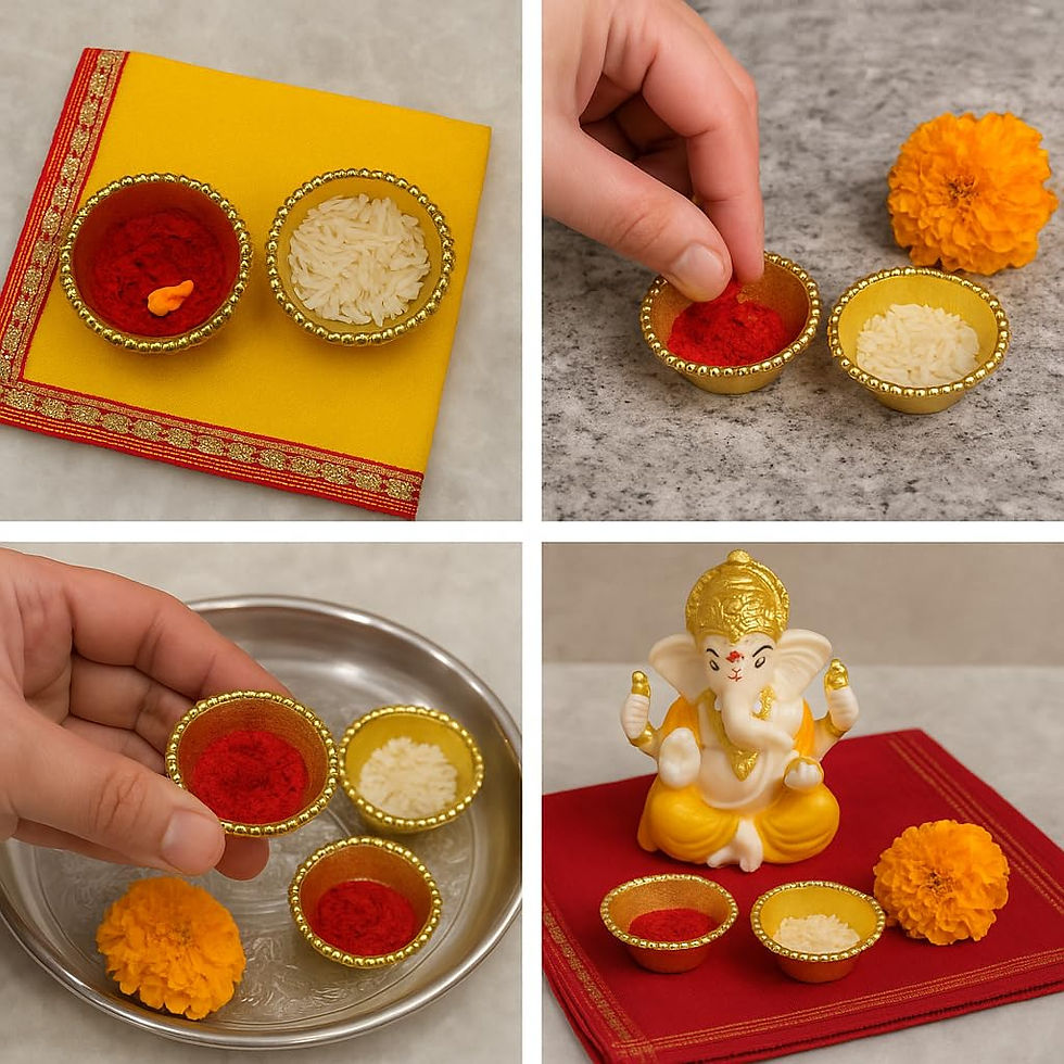 Thumbnail: Vrindavan Handicrafts - Plastic Golden Katori for Roli and Chawal Set of 10
