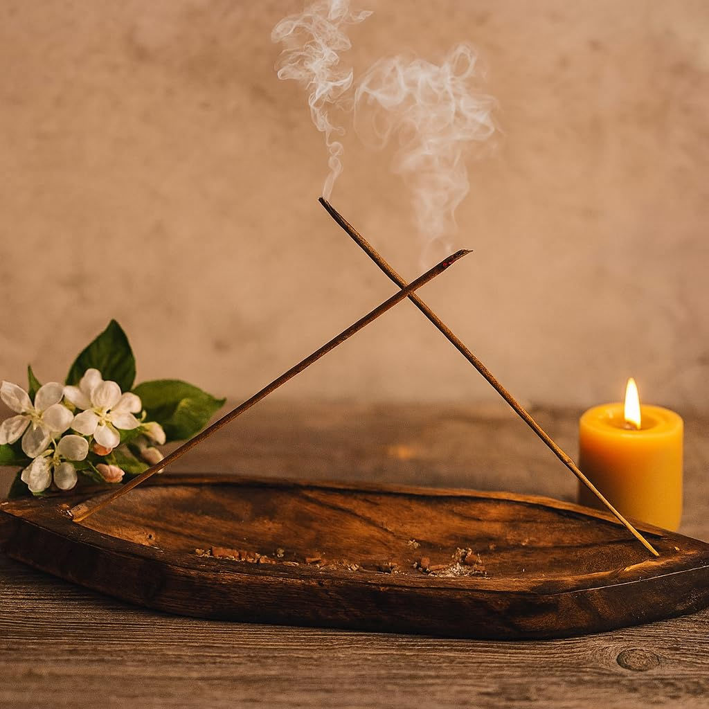 Vrindavan Handicrafts - Wooden Incense Holder & Ash Catcher