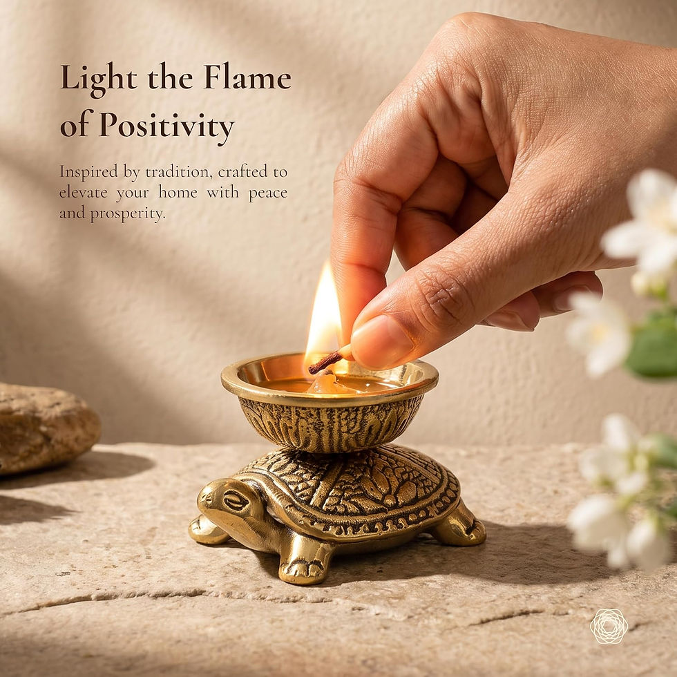 Thumbnail: Vrindavan Handicrafts - Handcrafted 100% Pure Brass Turtle Diya