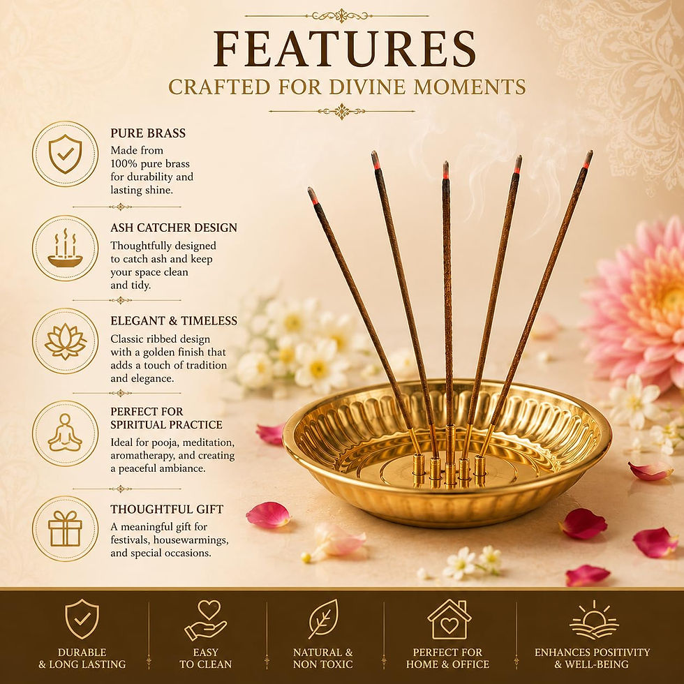 Thumbnail: Vrindavan Handicrafts - 4" Brass Incense Holder