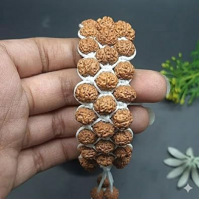 Thumbnail: Vrindavan Handicrafts - Original 5 Mukhi Rudraksha Bracelet (7-8mm)
