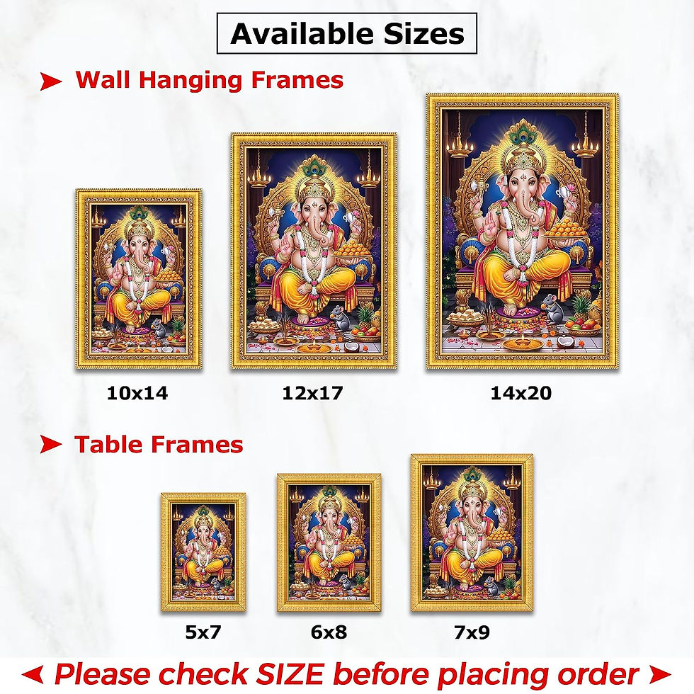 Thumbnail: Vrindavan Handicrafts - Lord Ganesh Photo Frame |  5x7 Inch