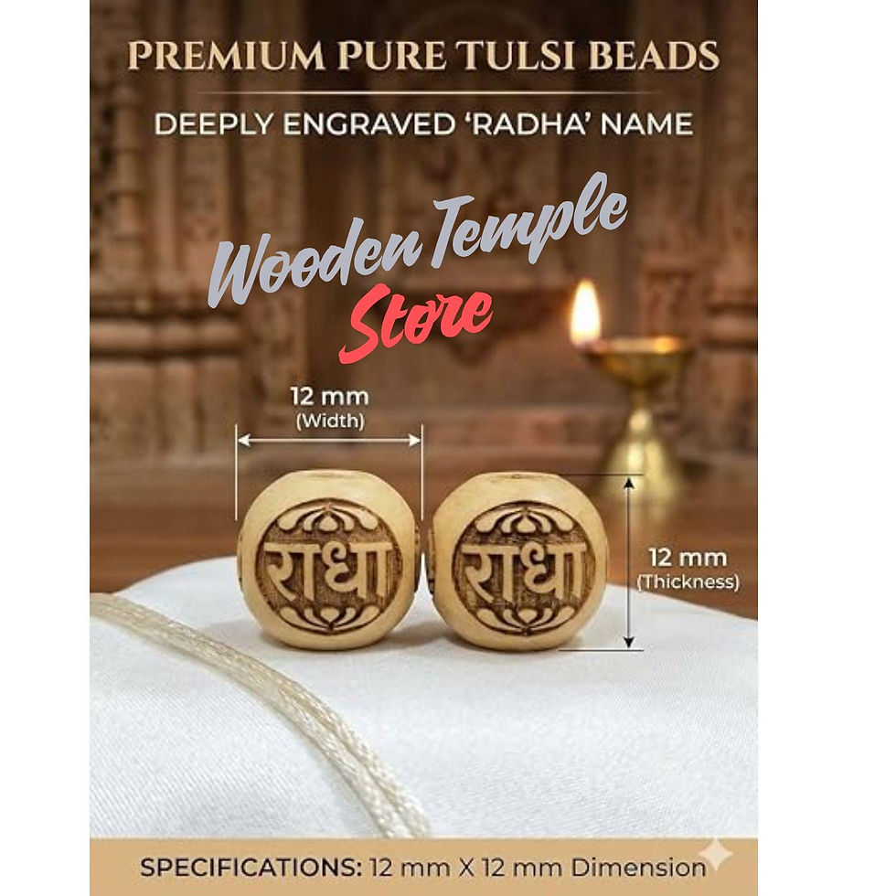 Thumbnail: Sacred Inscribed Tulsi Mala 108 Beads Prayer Chain