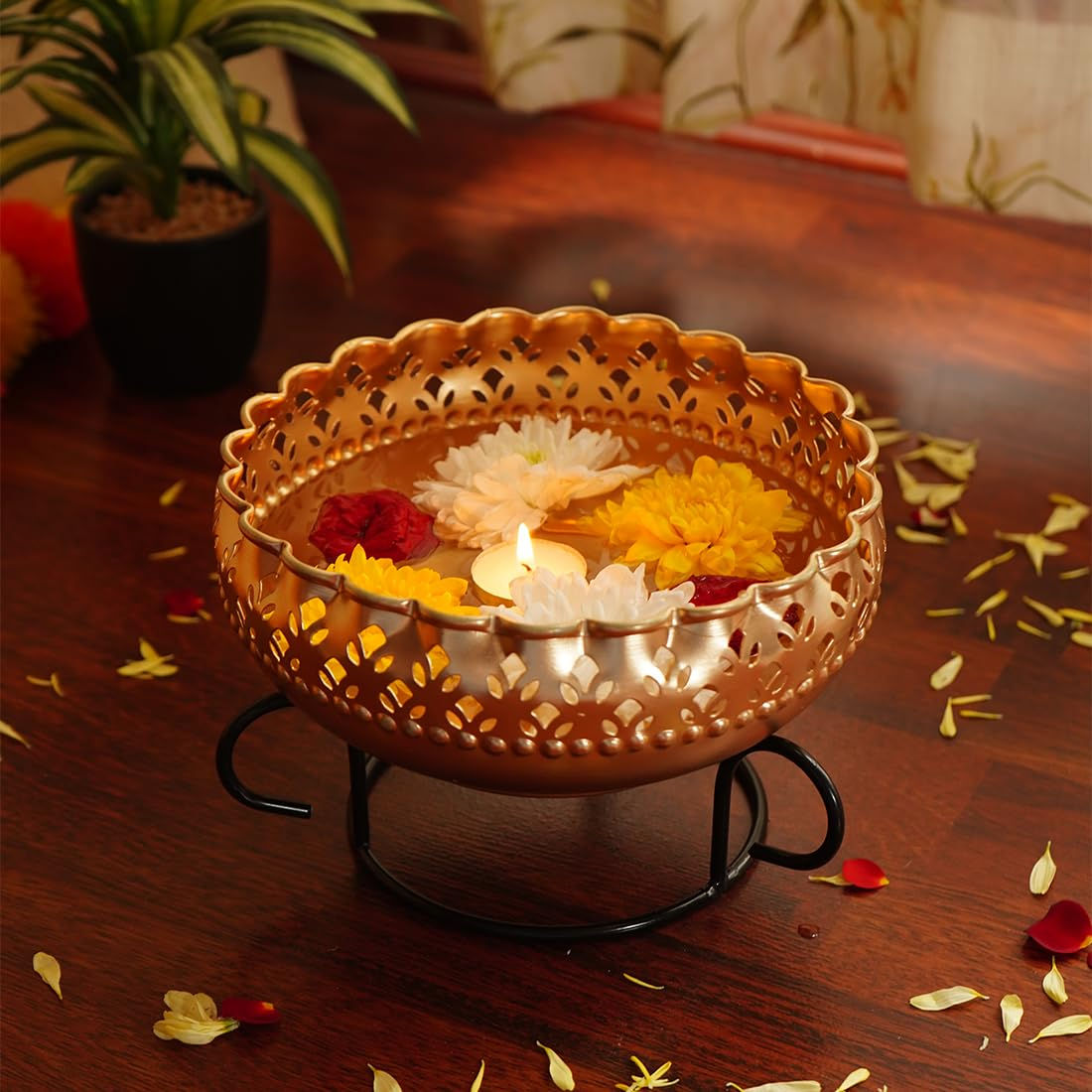 Antique Round Traditional Urli Bowl | 900ml