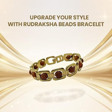 Thumbnail: Gold Plated Essential Rudraksha Bracelet 8.5 Inches Length
