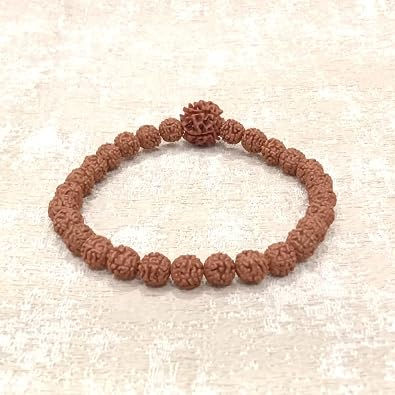 Thumbnail: Vrindavan Handicrafts- AAA Grade Hand-sorted Rudraksha Stretchable Bracelet 