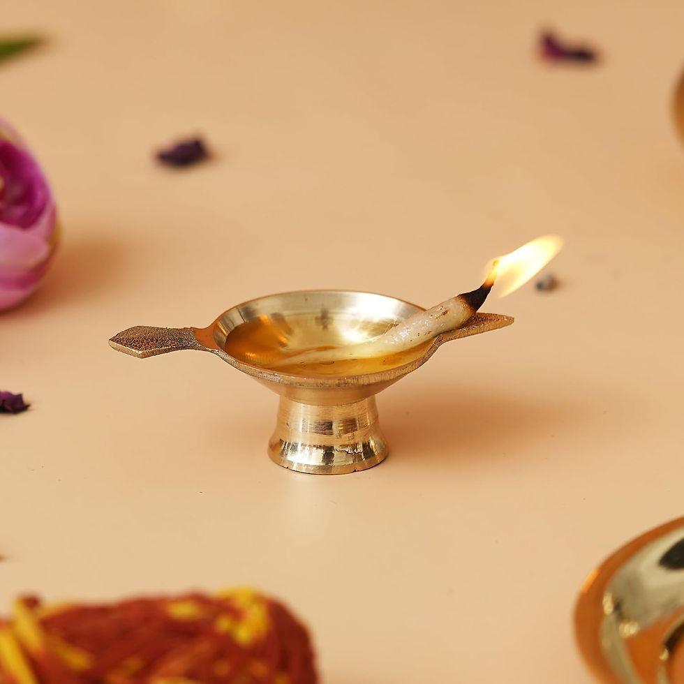 Thumbnail: Vrindavan Handicrafts - Brass Diya with Stand and Holder