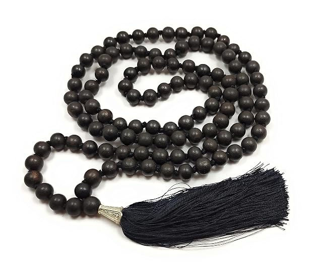 Vrindavan Handicrafts -Natural Black Chandan Mala 108+1