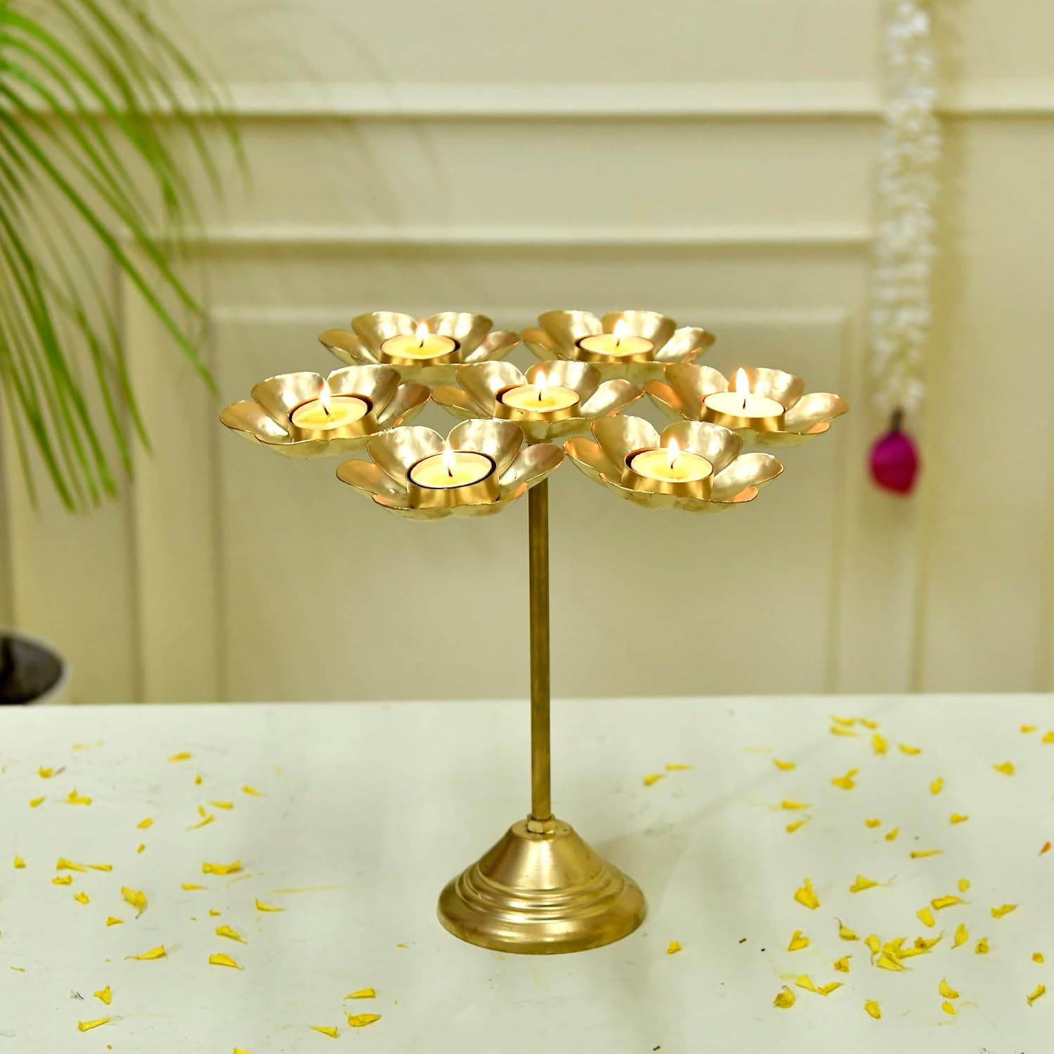 10.8 cm Aluminium Metal Urli Candle Holder