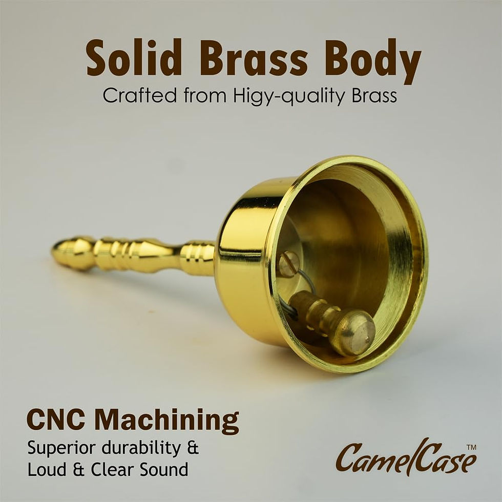 Thumbnail: 100% Pure Brass, Gold Lacquer Finish, Pooja Bell (4 Inch)