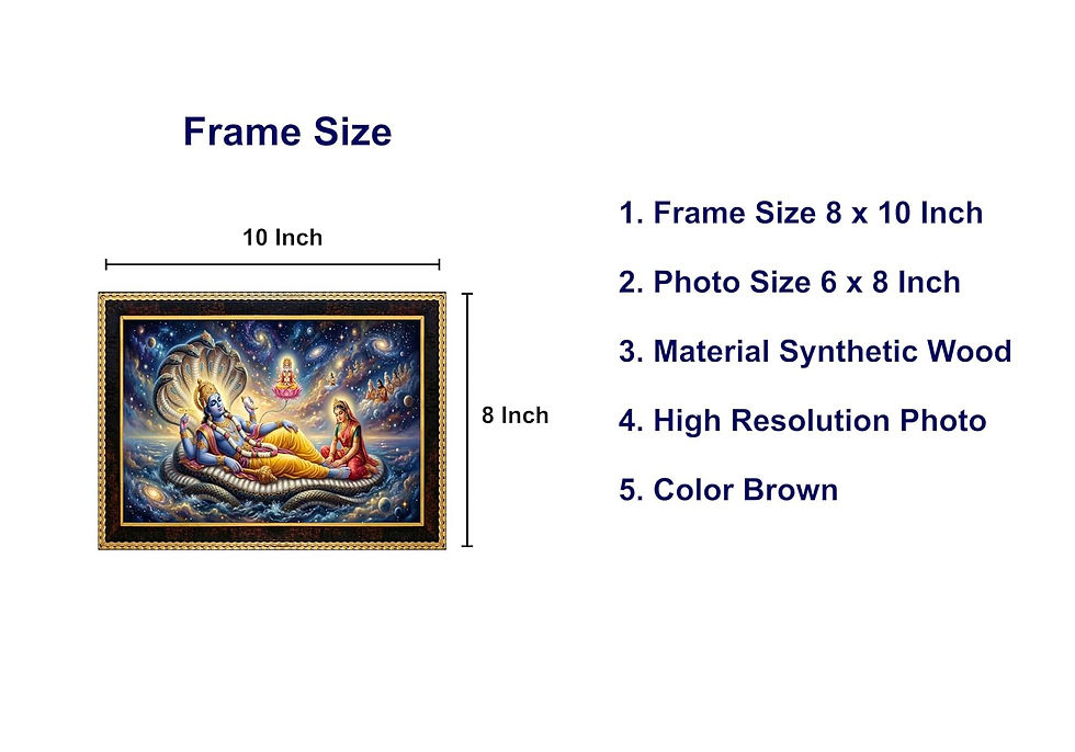 Thumbnail: Laxmi Ji Vishnu Bhagwan ke Charan Dabate hue Photo Frame  – 8x10 Inch 