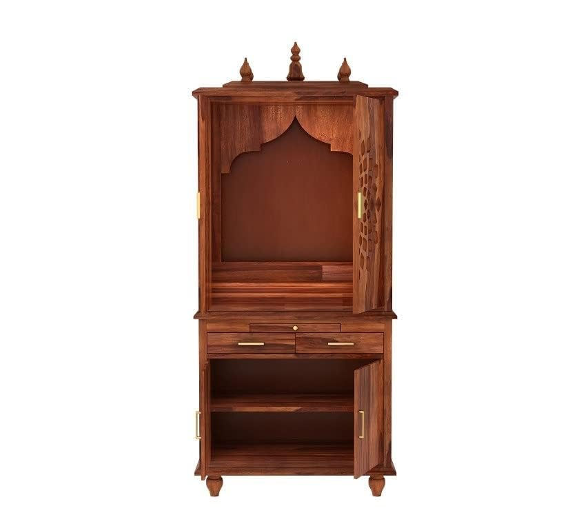 Thumbnail: Mandapam with Cabinet 4 Doors & Multiple Storage|Shelf with 2 Drawers 