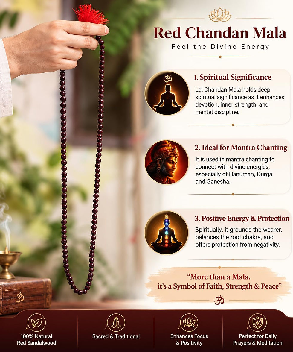 Thumbnail: Vrindavan Handicrafts - Natural Chandan Mala 108 Beads