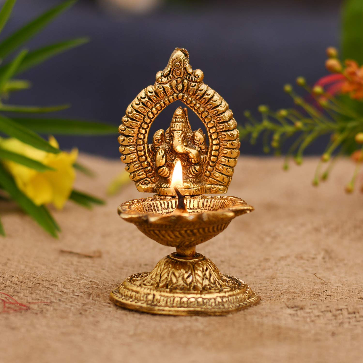 Vrindavan Handicrafts - Ganesha Diya Oil Lamp