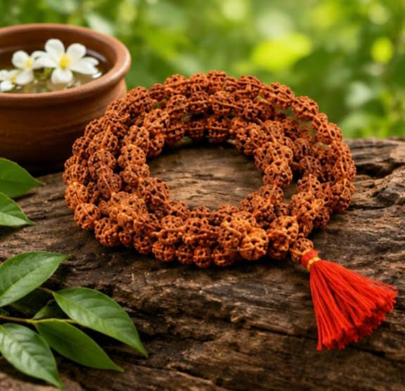 Thumbnail: Vrindavan Handicrafts - Authentic 2 Mukhi Rudraksha Mala 108 Beads