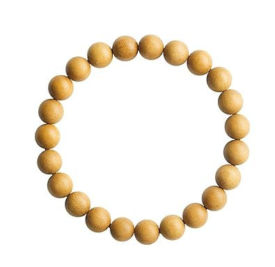 Thumbnail: 8mm Chandan Round Beads Handmade Elastic Stretchable Bracelet