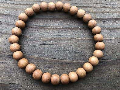 Thumbnail: 6mm Chandan Round Beads Handmade Elastic Stretchable Bracelet