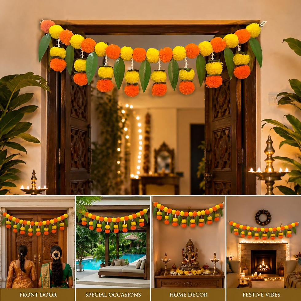 Thumbnail: Vrindavan Handicrafts - Artificial Marigold Bandanwar for Door, 40 Inch 