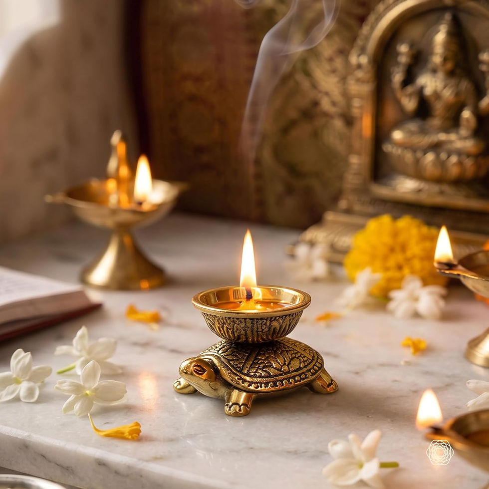 Thumbnail: Vrindavan Handicrafts - Handcrafted 100% Pure Brass Turtle Diya