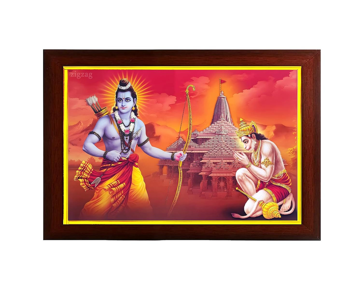 Shri Ram And Hanuman Ji Religious Photo Frame | 18X26 Inches