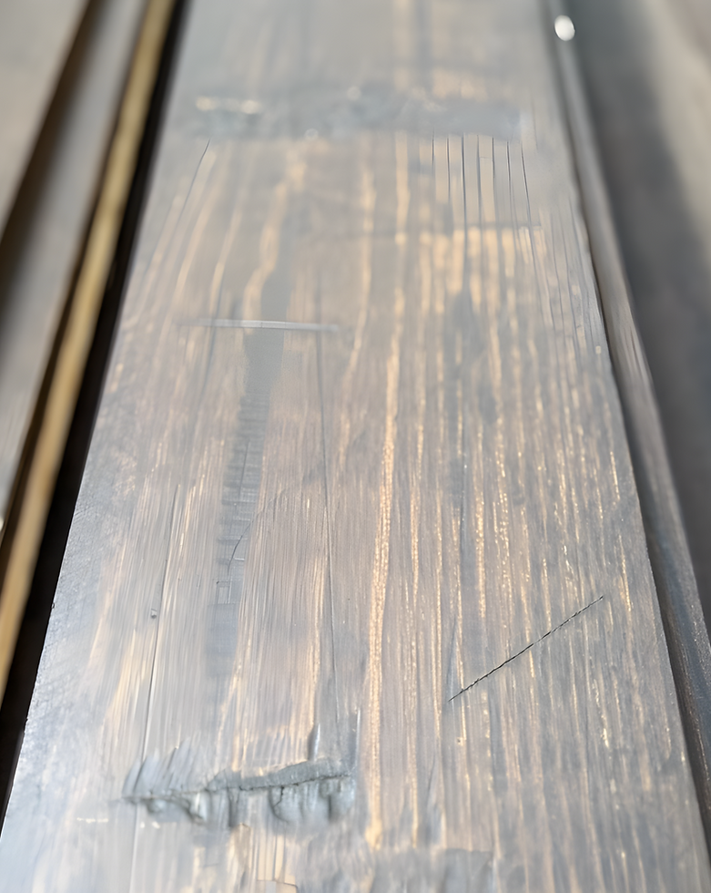 Wire-brushed grain with light scratches for a weathered, aged appearance.