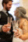 couple toasting after wedding