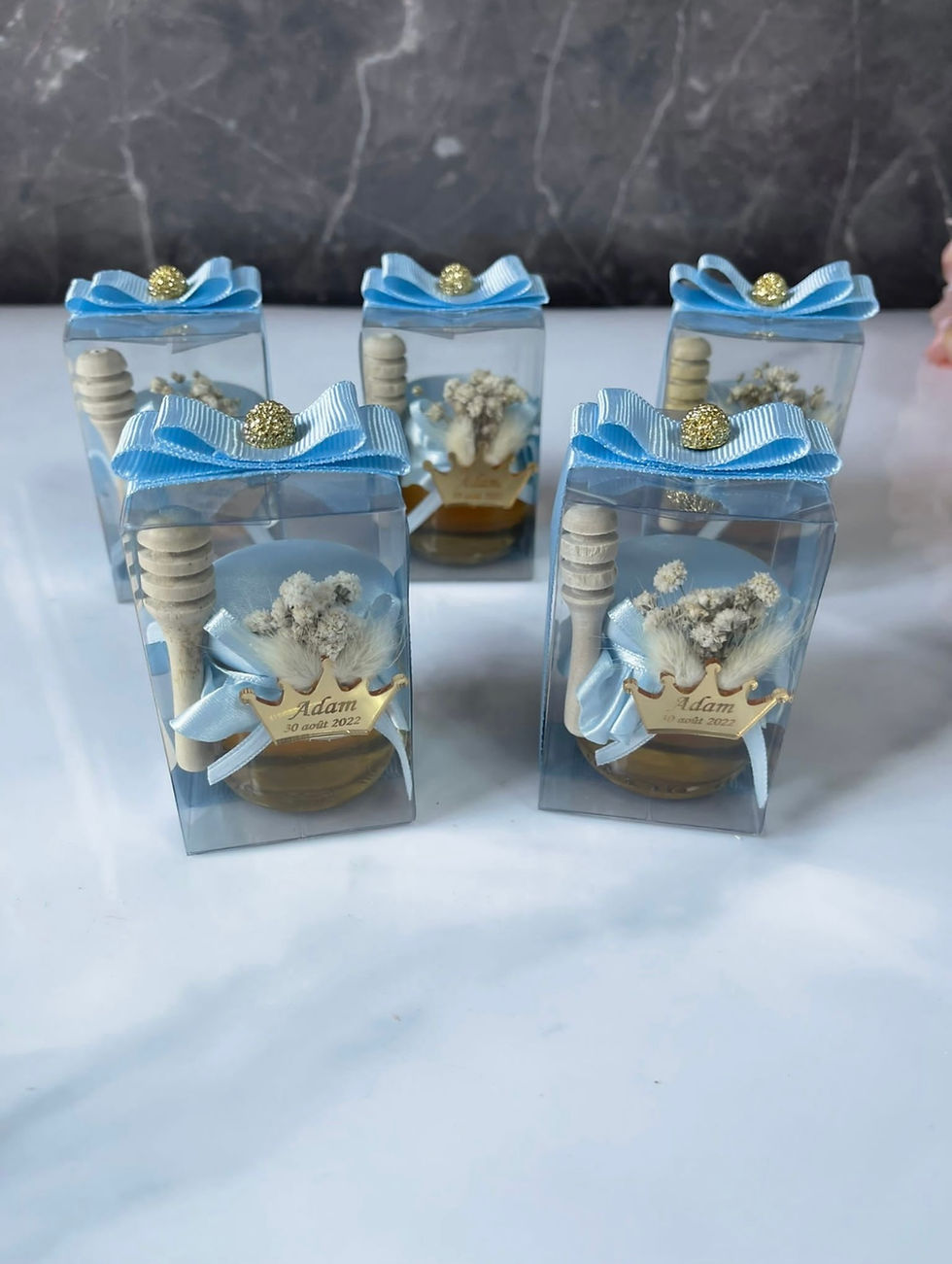 Miniature : Pots de miel personnalisés avec les boites cadeaux 
