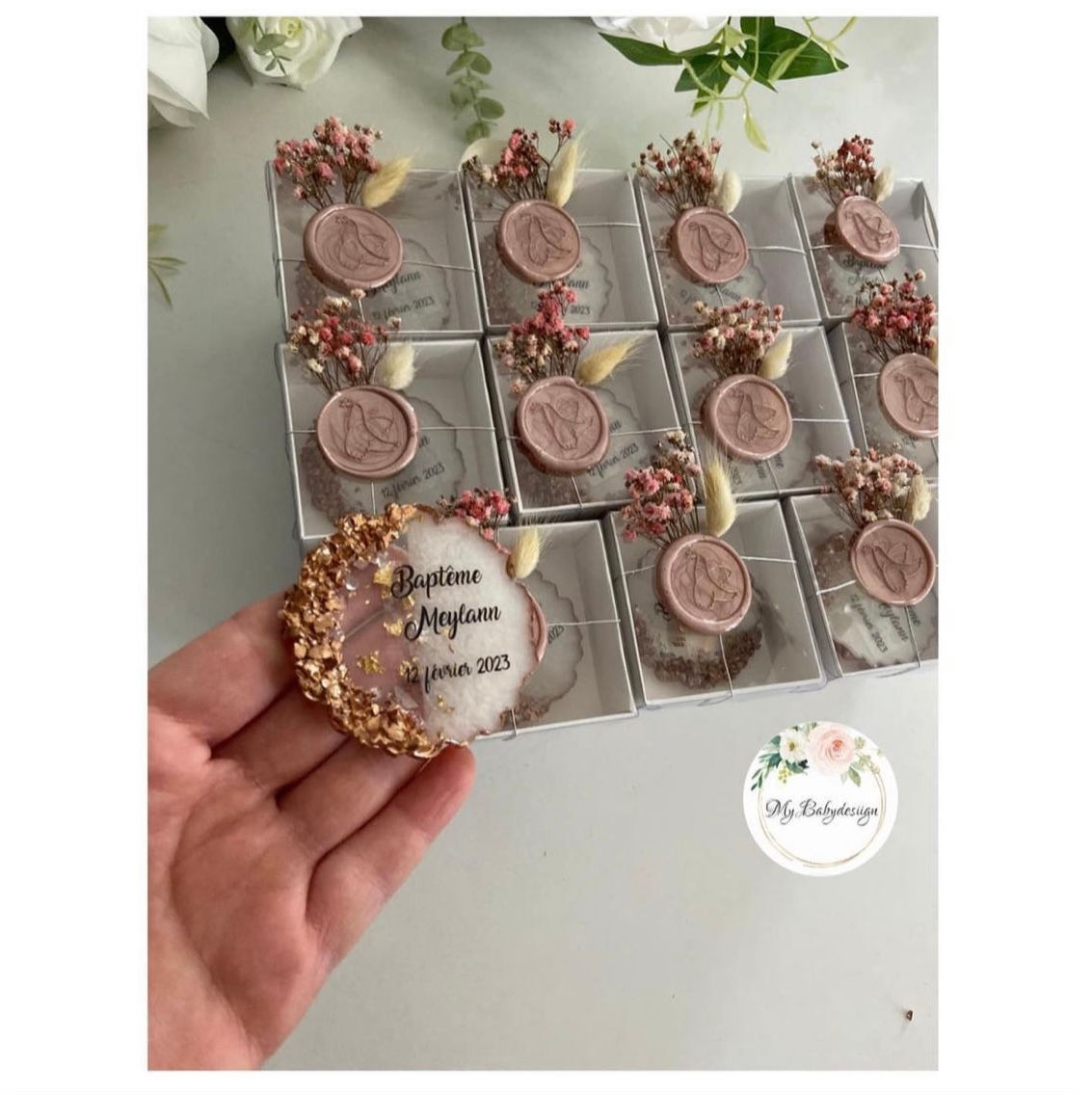 Magnets époxy rose gold