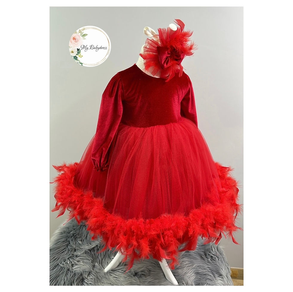 Miniature : Robe velours et plumes, pour enfant 