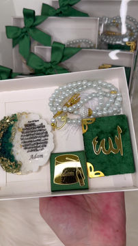 Miniature : Coffret magnet epoxy, mini coran, chapelet et chocolat 