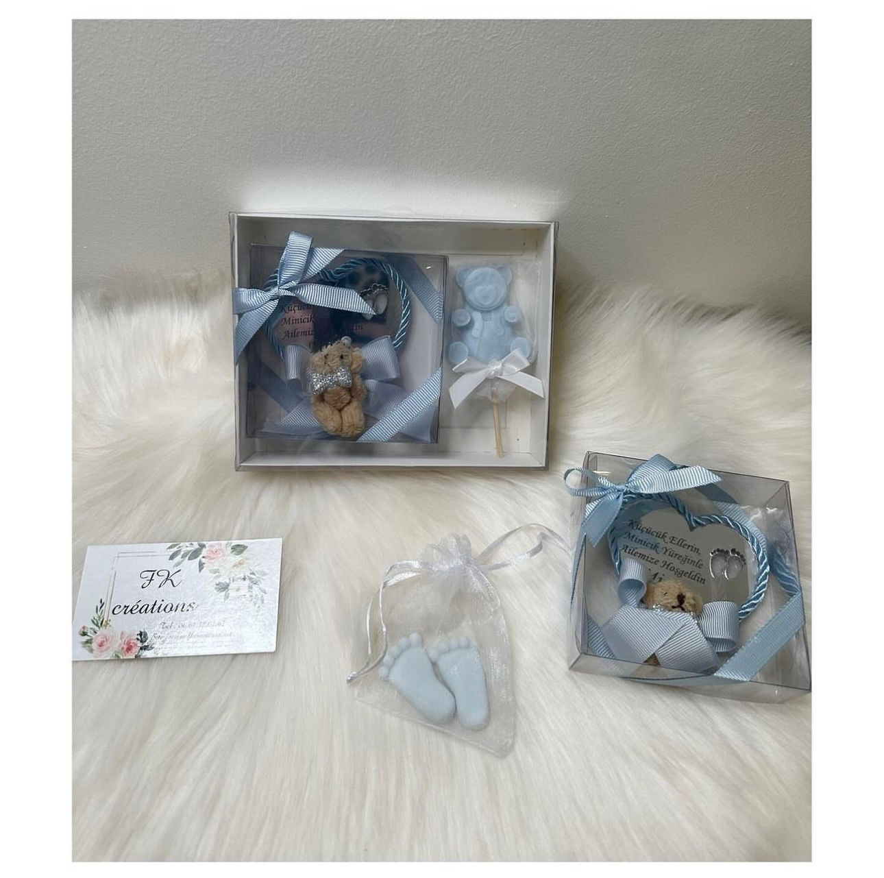 Coffret magnet TeddyBear avec ourson ou petit pieds en savon