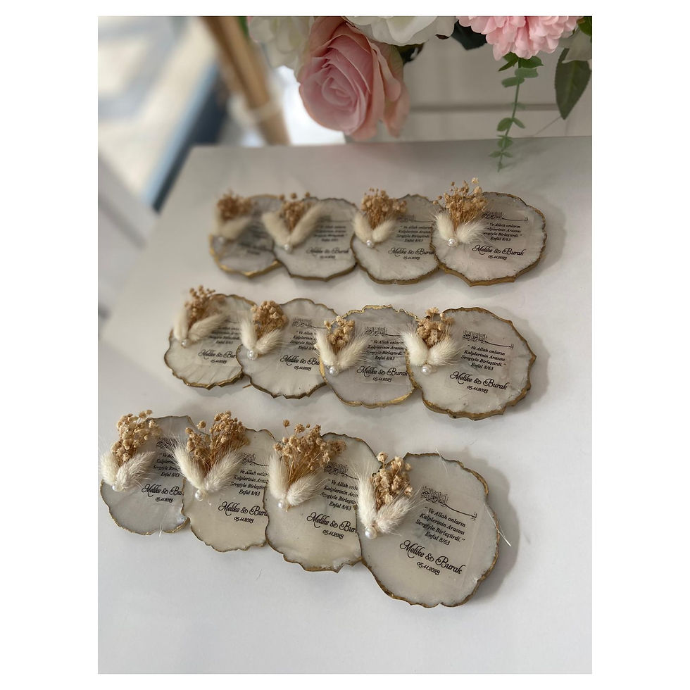 Magnets époxy avec fleurs séchées