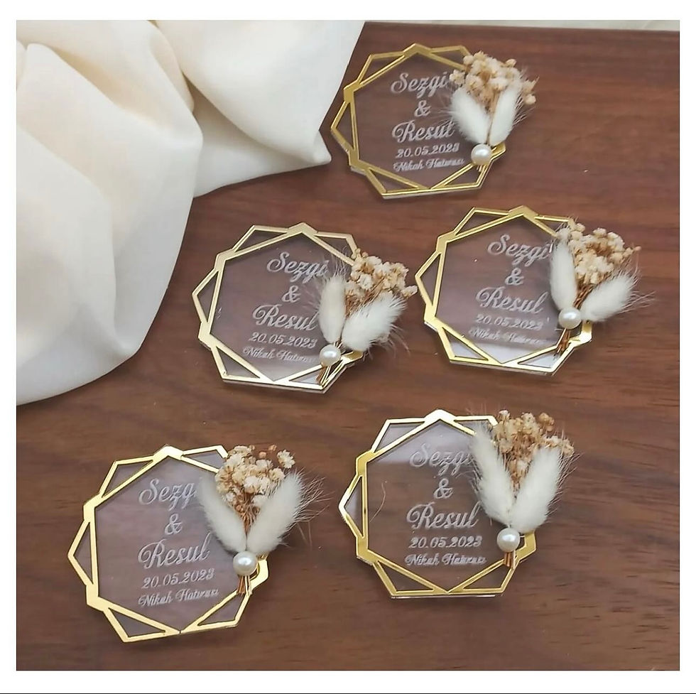 Magnets personnalisés avec fleurs séchées