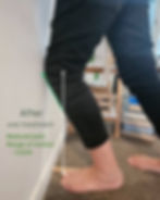 Post-treatment ankle mobility test showing 5.5cm range after one session
