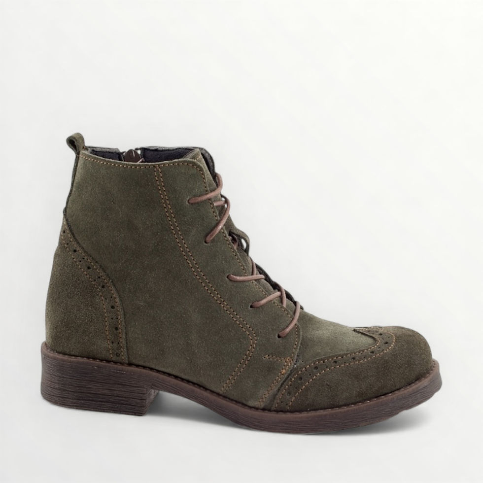 olive suede oxford ankle boot