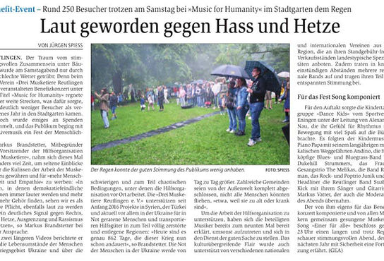 Music 4 Humanity Stadtgarten Reutlingen