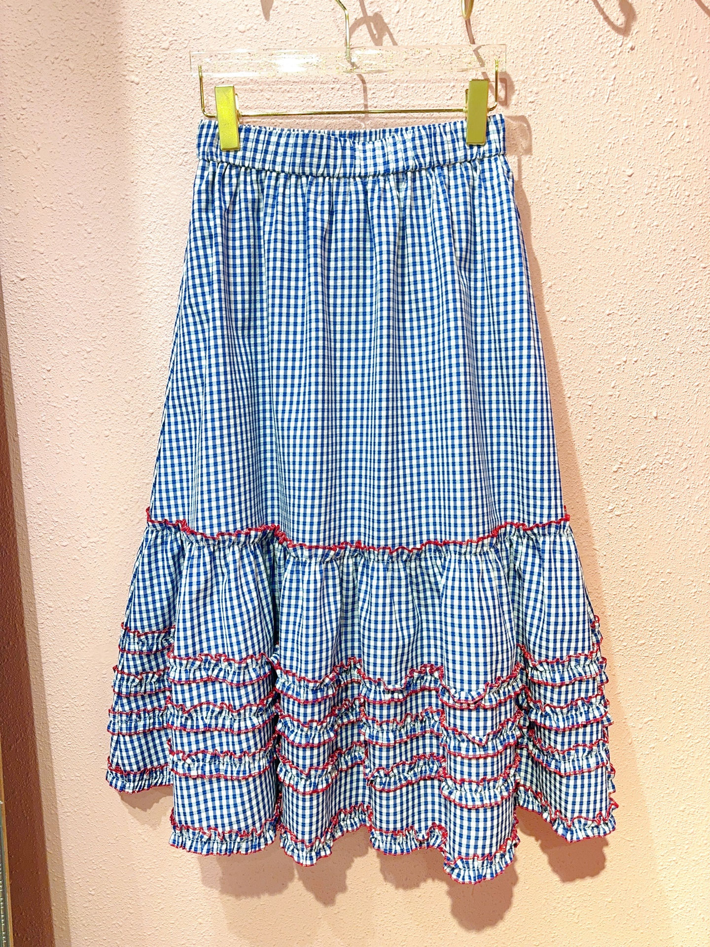 藍色格仔半截裙