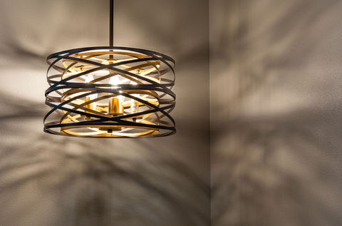 Rustic modern pendant lighting detail