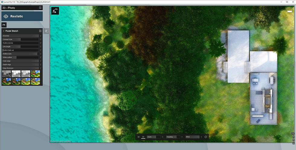 Image Showing Lumion UI Pastel Sketch Effect. Image by The Lumion Collective.