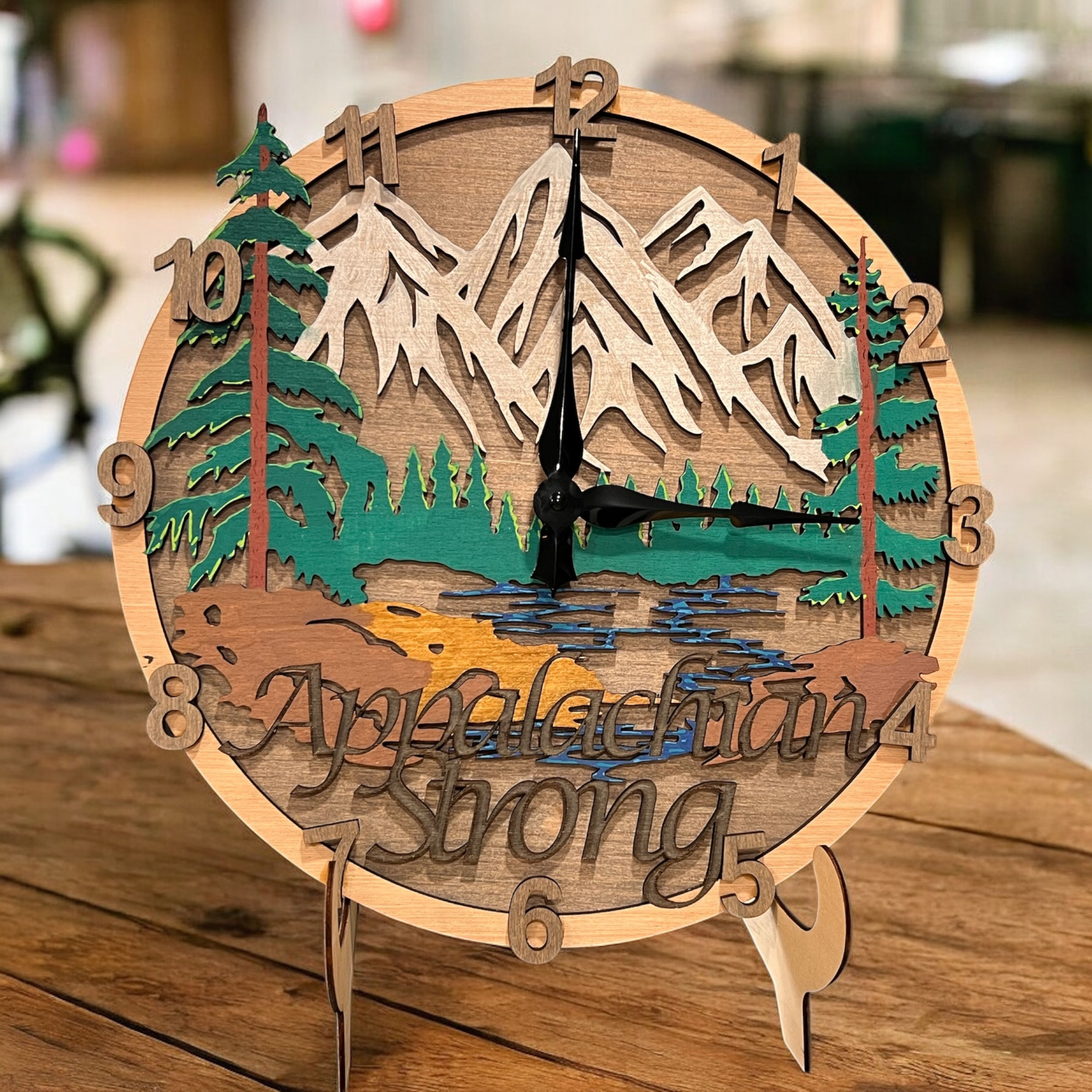APPALACHIAN STRONG 15 5/8" Laser cut Clock