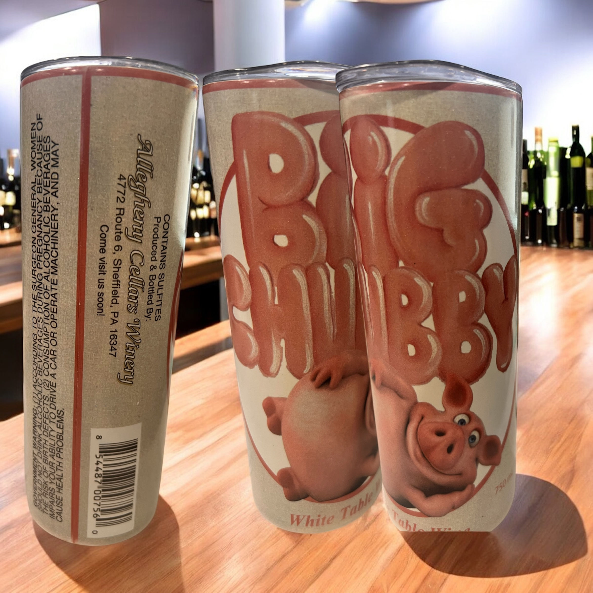 BIG CHUBBY wine label 20oz Hot or Cold DrinkTumbler