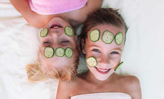 Girls with Cucumber Facial